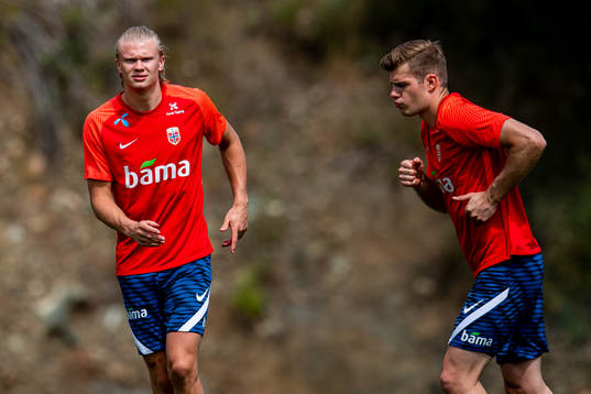 Erling Braut Haaland and Alexander Sørloth of the