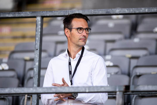 Landskronas ordförande Anders Ekblad på läktaren