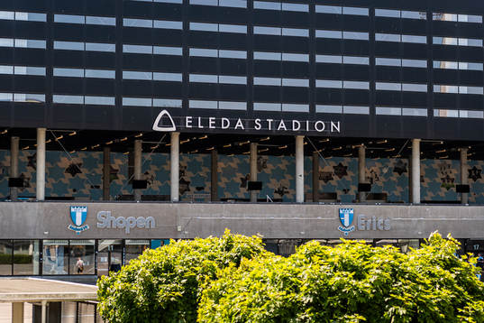 Exteriör vy över Eleda Stadion