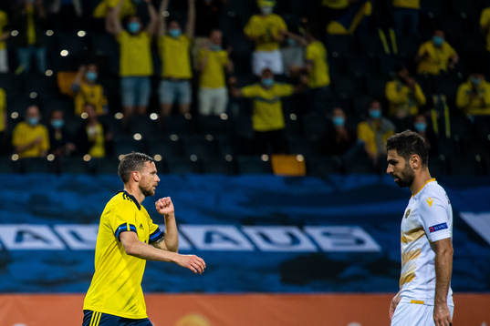Marcus Berg of Sweden celebrates 3-1