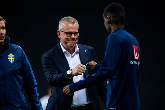 Janne Andersson, head coach and Alexander Isak of Sweden
