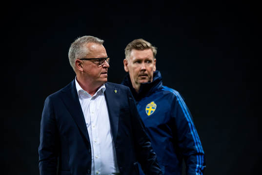 Janne Andersson, head coach and assistant coach Peter