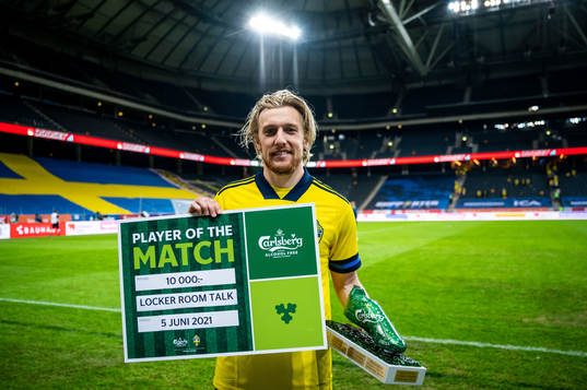 Emil Forsberg of Sweden gets player of the match