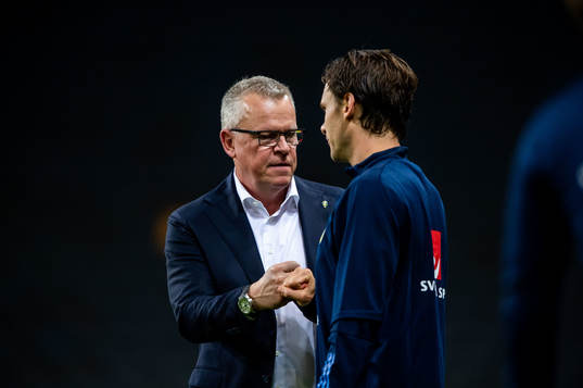 Janne Andersson, head coach and Albin Ekdal of Sweden