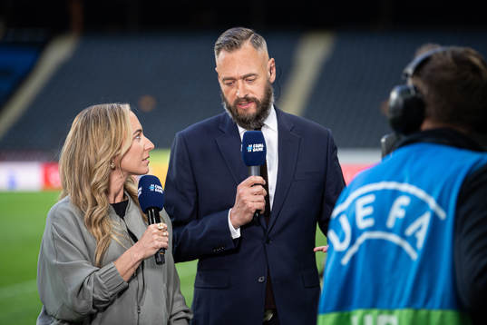 Frida Nordstrand and Olof Lundh of TV4 Cmore