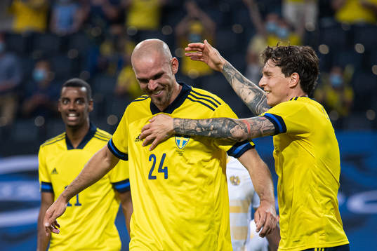 Alexander Isak, Marcus Danielson and Victor Nilsson