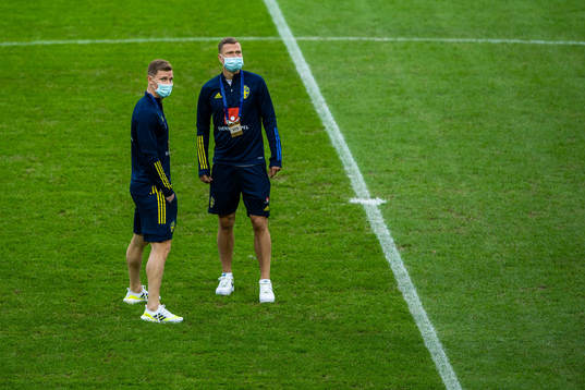 Emil Krafth and Viktor Claesson of Sweden