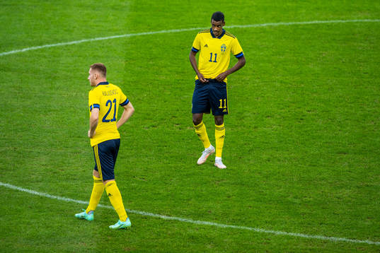 Dejan Kulusevski and Alexander Isak of Sweden
