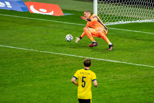 Goalkeeper Robin Olsen of Sweden