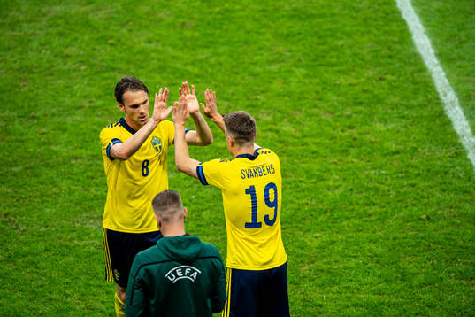 Albin Ekdal and Mattias Svanberg of Sweden