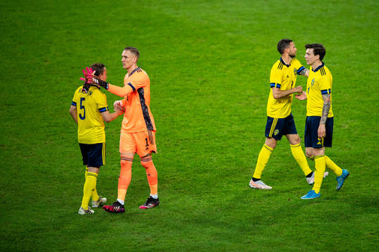 Pierre Bengtsson, goalkeeper Robin Olsen, Marcus Berg and