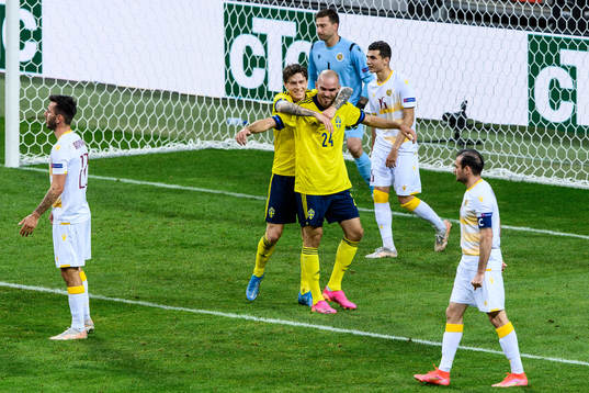 Marcus Danielson of Sweden celebrate together with Victor