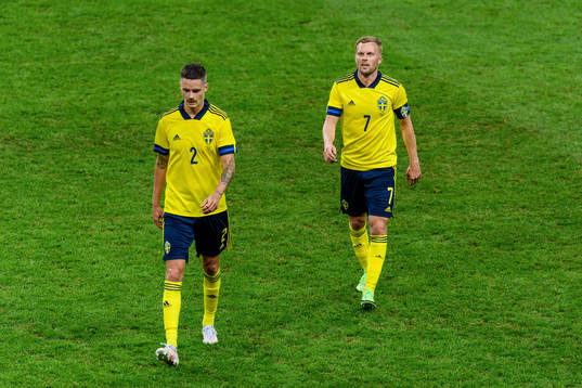 Mikael Lustig and Sebastian Larsson of Sweden