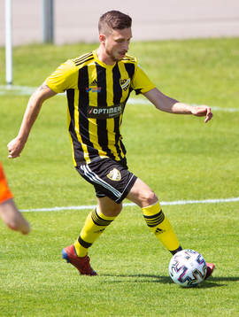 IFK Hässleholms Max Sandberg i matchen i division 2 Södra