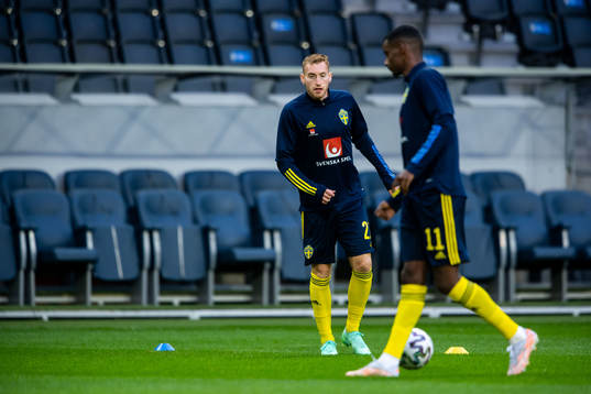 Dejan Kulusevski and Alexander Isak of Sweden