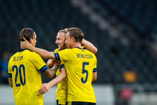 Kristoffer Olsson, Emil Forsberg and Pierre Bengtsson of