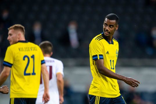 Dejan Kulusevski and Alexander Isak of Sweden