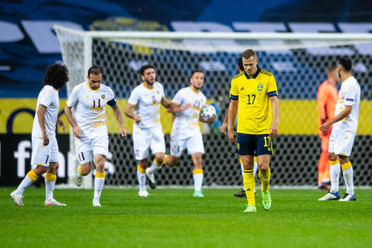 Viktor Claesson of Sweden looks dejected
