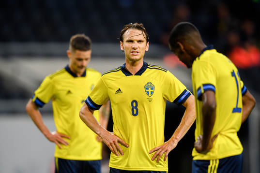 Albin Ekdal of Sweden looks dejected