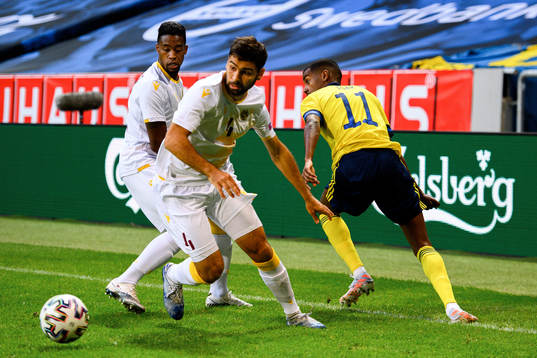 Alexander Isak of Sweden against Taron Voskanyan of Armenia