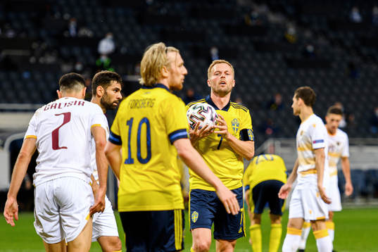 Emil Forsberg and Sebastian Larsson of Sweden