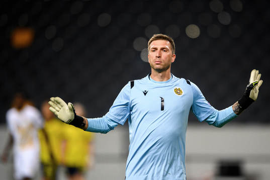 Goalkeeper Davit Yurchenko of Armenia