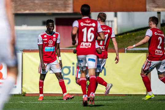 Sandvikens Naeem Mohammed jublar