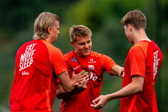 Erling Braut Haaland, Martin Ødegaard and Kristian