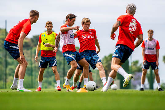 Patrick Berg and Jens Petter Hauge of the Norwegian