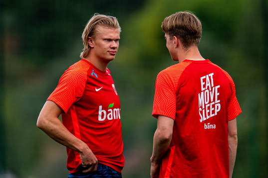 Erling Braut Haaland and Kristian Thorstvedt of the