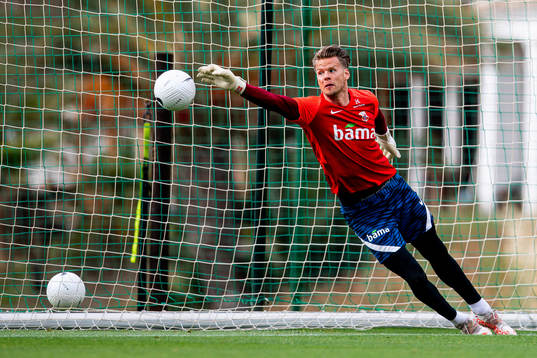 Goalkeeper Ørjan Håskjold Nyland of the Norwegian
