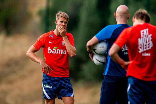 Kristoffer Ajer of the Norwegian national football team
