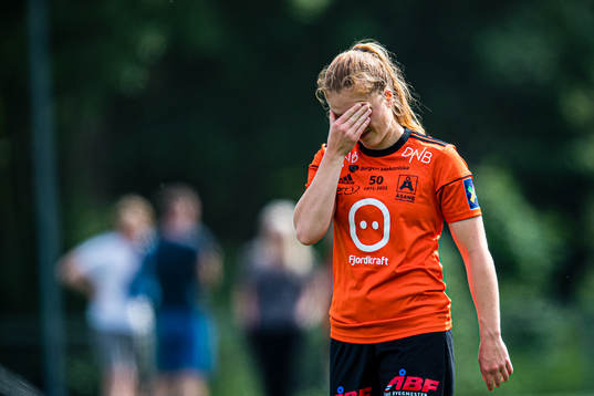 Kristina Borgenhaug Brudvik of Åsane looks dejected