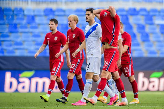 Erling Braut Haaland of Norway looks dejected