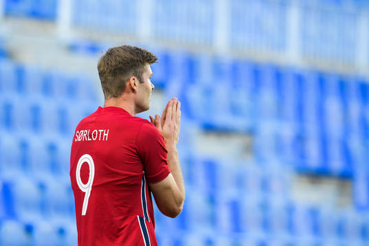 Alexander Sørloth of Norway looks dejected