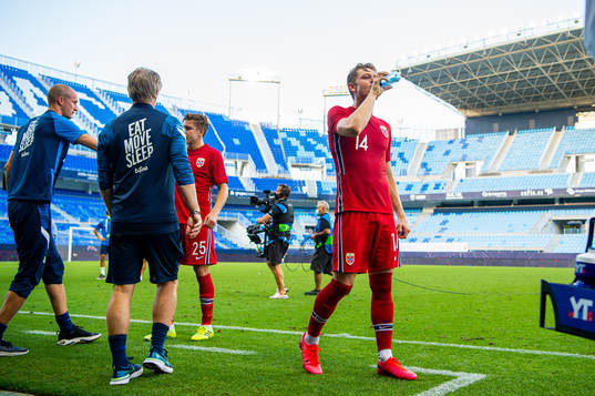 Julian Ryerson of Norway looks dejected