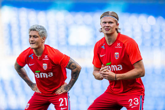 Erling Braut Haaland and Mathias Normann of Norway