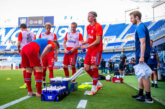 Erling Braut Haaland and Erik Hulleberg, kit manager of