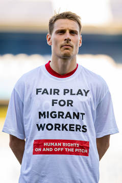 Kristoffer Zachariassen of Norway wearing a t-shirt with