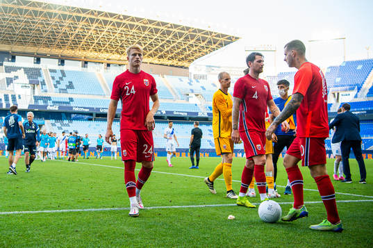 Andreas Hanche-Olsen of Norway looks dejected
