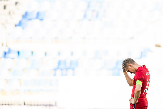 Martin Ødegaard of Norway looks dejected