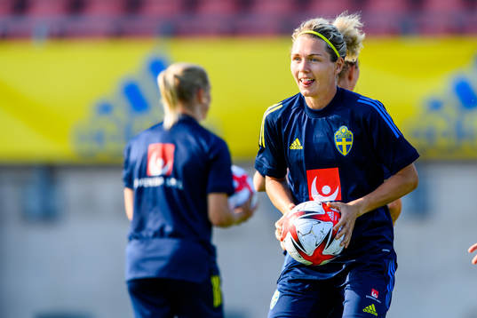 Goalkeeper Jennifer Falk of the Swedish women's national