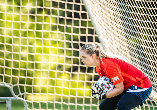 Goalkeeper Guro Pettersen of the Norwegian women’s