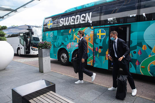 Albin Ekdal and Marcus Berg of the Swedish national