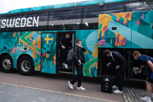 Viktor Claesson, Marcus Berg and Gustav Svensson of the