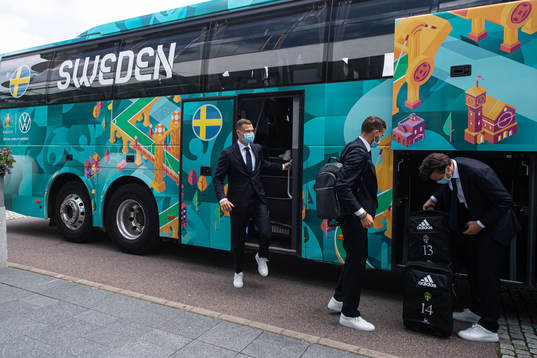 Viktor Claesson, Marcus Berg and Gustav Svensson of the