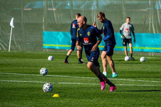Marcus Danielson of the Swedish national football team at a
