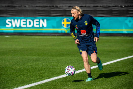 Emil Forsberg of the Swedish national football team at a