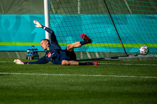 Goalkeeper Robin Olsen of the Swedish national football