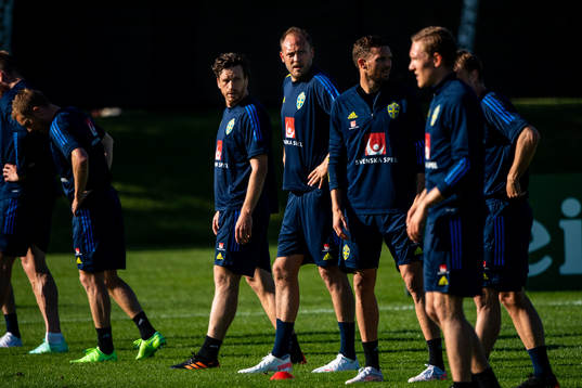 Kristoffer Olsson and Andreas Granqvist  of the Swedish